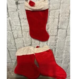 New Christmas Stockings Bundle of 3 Red & White